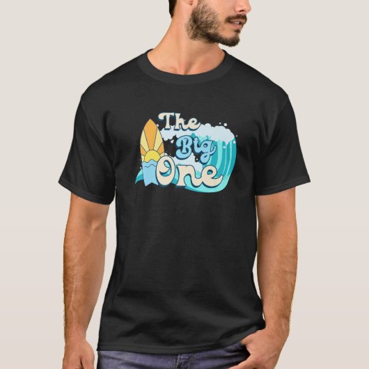 The Big One 1st Birthday Beach Surf bijpassende Su T-shirt (Voorkant)