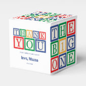 The Big One 1st Birthday Favor Box ABC Blocks Bedankdoosjes (Voorkant Zijde)