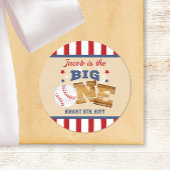 The Big One Baseball 1st Birthday Label Sticker