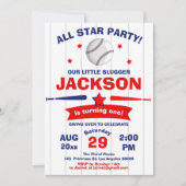 The Big One Baseball Boy Little Slugger Birthday Kaart (Voorkant)