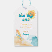 The Big One Beach 1st Birthday Dank u Gift Label Cadeaulabel (Voorkant)