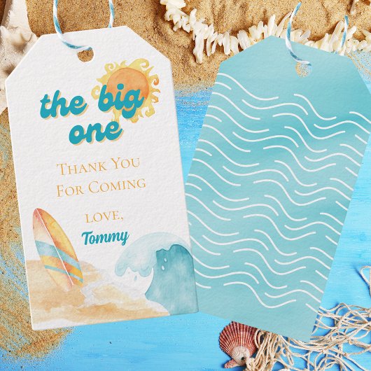 The Big One Beach 1st Birthday Dank u Gift Label Cadeaulabel