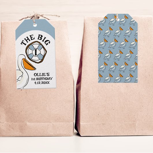 The Big One Beach Eerste Verjaardag Cadeaulabel