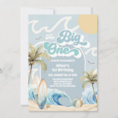 The Big One Beach Party Summer 1st Birthday  Kaart (Voorkant)
