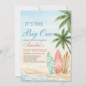 The Big One Beach Surf 1e Verjaardag Kaart (Voorkant)