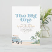 The Big One Beach Surf 1e verjaardag Kaart (Staand voorkant)