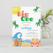 The Big One Beach Surf 1e verjaardag Kaart (Staand voorkant)