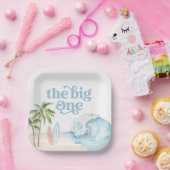 The Big One Beach Surf 1e verjaardag Papieren Bordje (Feest)