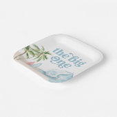 The Big One Beach Surf 1e verjaardag Papieren Bordje (Gebogen)