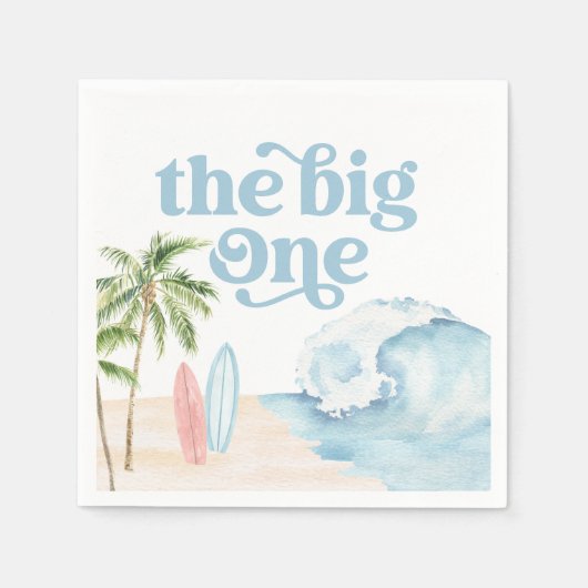 The Big One Beach Surf 1e verjaardag Servet (Voorkant)
