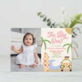 The Big One Beach Surf Afbeelding 1e verjaardagsfe Kaart (Staand voorkant)