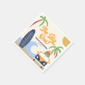 The Big One Beach Surf Blauw 1e verjaardagsfeestje Servet (Hoek)