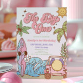 The Big One Beach Surf Retro 1e verjaardagsfeestje Kaart