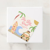 The Big One Beach Surf Roze 1e verjaardagsfeestje Bedankjes Labels (In situ)