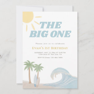 The Big One Beach Surf Zomer Aquarel Kust Kaart
