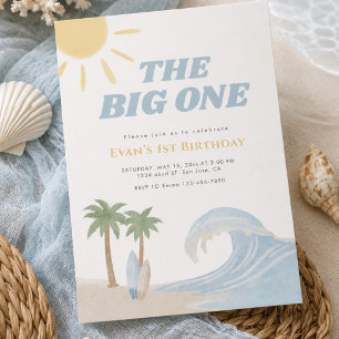 The Big One Beach Surf Zomer Aquarel Kust  Kaart