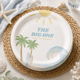 The Big One Beach Surf Zomer Aquarel Kust Papieren Bordje