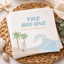 The Big One Beach Surf Zomer Waterverf Kust Servet