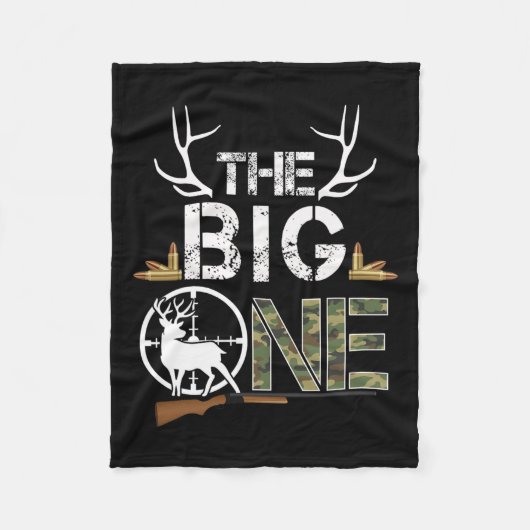 The Big One Birthday Boy Deer Hunter Camouflage 1s Fleece Deken (Voorkant)