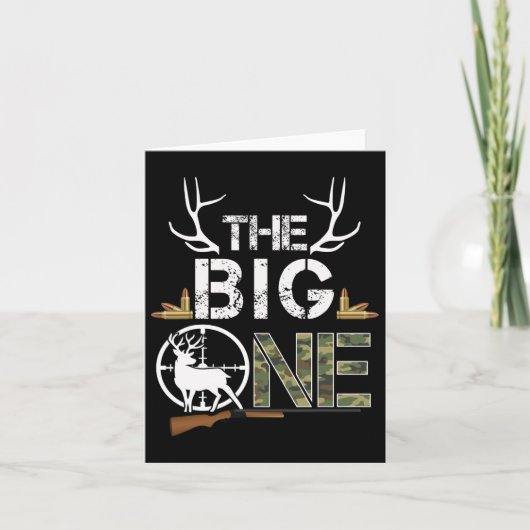 The Big One Birthday Boy Deer Hunter Camouflage 1s Kaart (Voorkant)