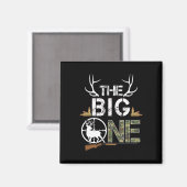 The Big One Birthday Boy Deer Hunter Camouflage 1s Magneet (Voorkant / Achterkant)