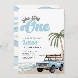 The Big One Birthday Invitation Boy Eerste Verjaar Kaart