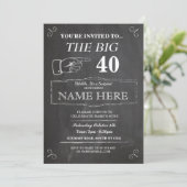 The Big One Birthday Party Rustic Chalk nodigt uit Kaart (Staand voorkant)