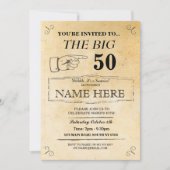 The Big One Birthday Party Rustic Paper nodigt uit Kaart (Voorkant)