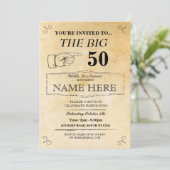 The Big One Birthday Party Rustic Paper nodigt uit Kaart (Staand voorkant)