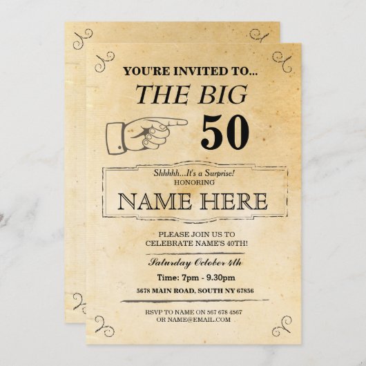 The Big One Birthday Party Rustic Paper nodigt uit Kaart (Voorkant / Achterkant)