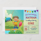 The Big One Boys Vist 1e verjaardagsfeestje Kaart (Voorkant)