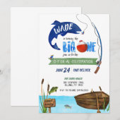 The Big One Boys Vist het thema Birthday Kaart (Voorkant / Achterkant)