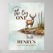 The Big ONE Deer eerste jacht 1e verjaardag Poster (Voorkant)