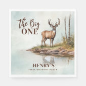 The Big ONE Deer eerste jacht 1e verjaardag Servet (Voorkant)