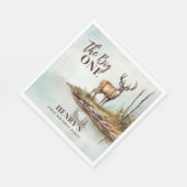 The Big ONE Deer eerste jacht 1e verjaardag Servet (Hoek)