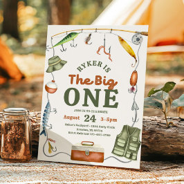 The Big One Fishing Birthday Invitation Kaart