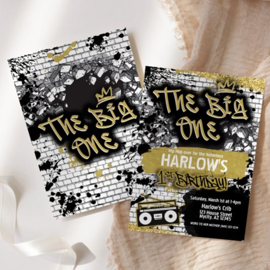 The Big One Hip Hop 1e Verjaardag uitnodiging