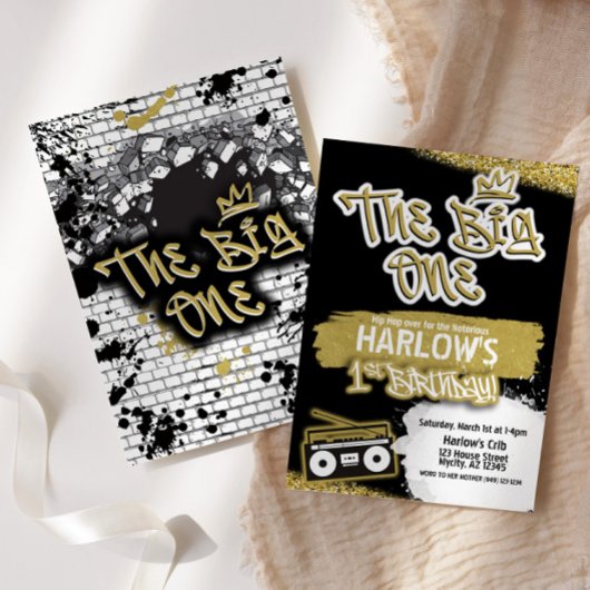 The Big One Hip Hop 1e Verjaardag uitnodiging