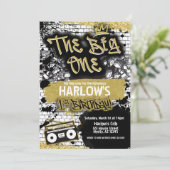 The Big One Hip Hop 1e Verjaardag uitnodiging (Staand voorkant)