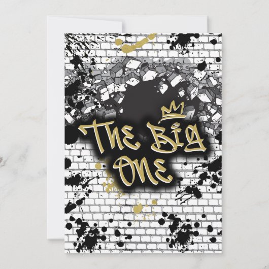 The Big One Hip Hop 1e Verjaardag uitnodiging (Achterkant)