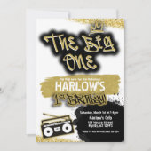 The Big One Hip Hop 1e Verjaardag uitnodiging (Voorkant)