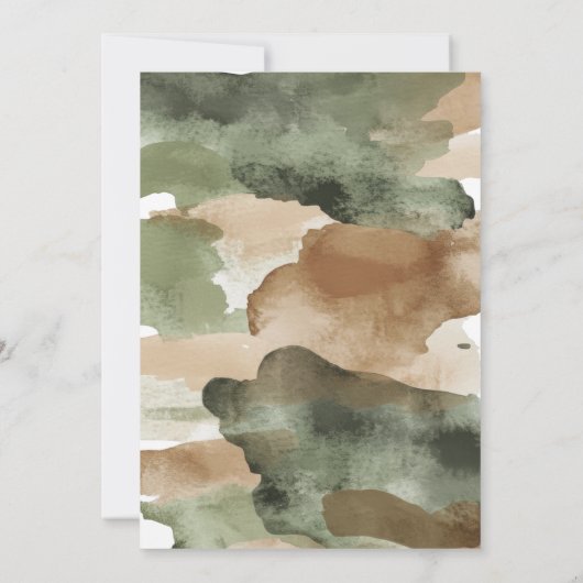 The Big One Hunting Camo 1st Birthday Invitation Kaart (Achterkant)