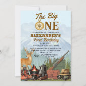 The Big One Hunting Camping 1st Birthday Kaart (Voorkant)