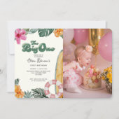 The Big One Luau Beach Surf 1st Birthday Foto Kaart (Voorkant)