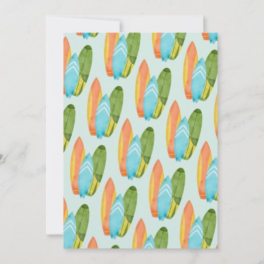 The Big One Ocean Beach Eerste Verjaardag uitnodig Kaart (Achterkant)