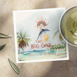 The Big One | Retro Zomer Surf Verjaardag Servet