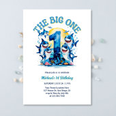 The Big One Shark Theme onder het Zee 1st Birthday Kaart