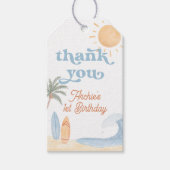 The Big One Surf 1e Verjaardag Bedankt Cadeaulabel (Voorkant)