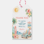 The Big One Surf Beach 1e verjaardag Cadeaulabel (Voorkant)