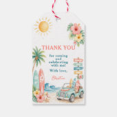 The Big One Surf Beach 1e verjaardag Cadeaulabel (Achterkant)